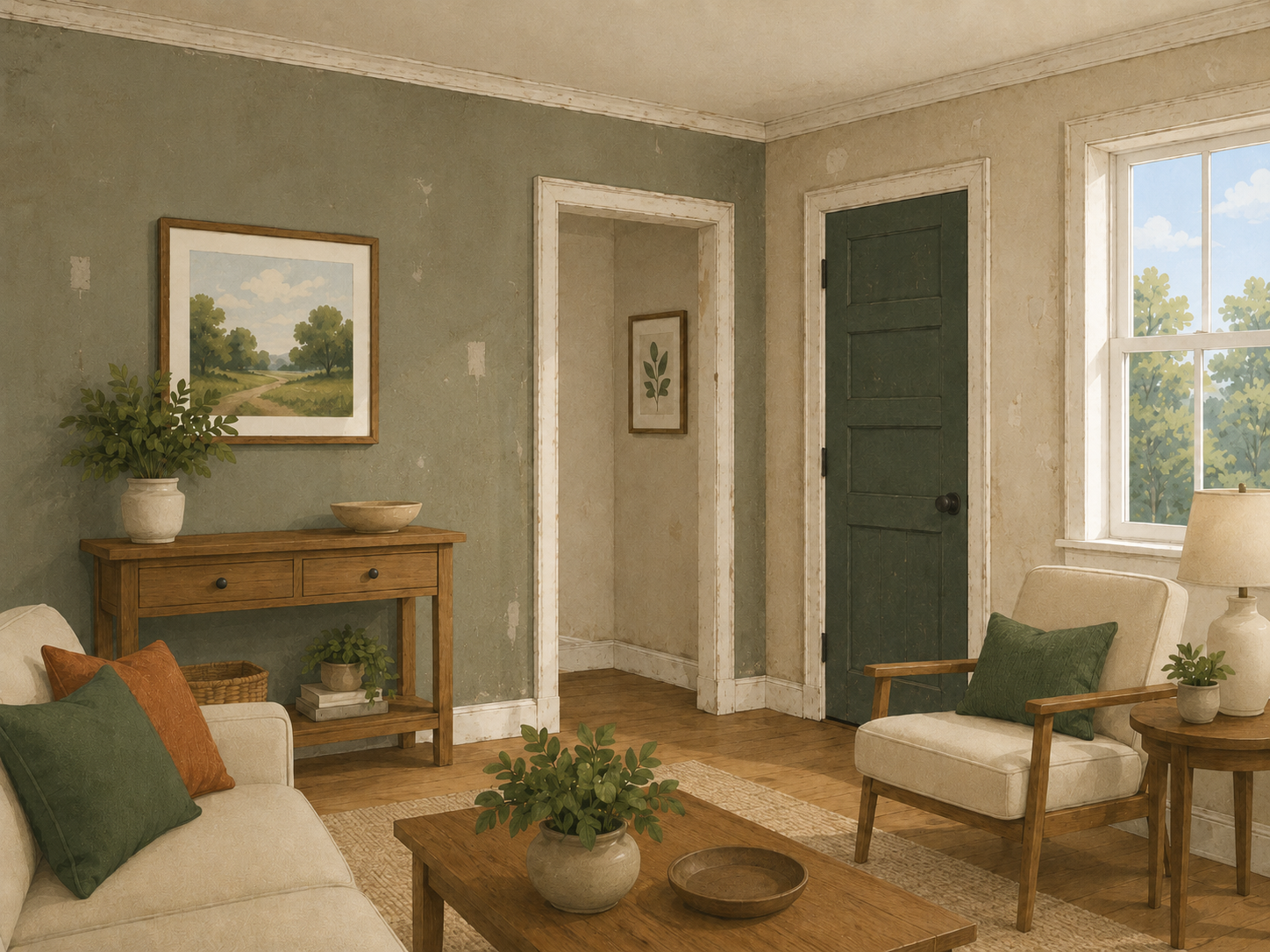 Before — faded walls